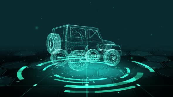 HUD The futuristic 3D sci-fi Military Jeep alt