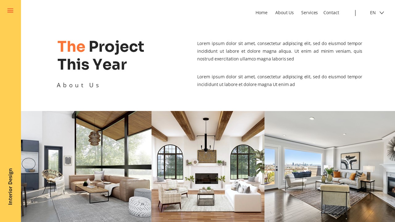 Interior Design - House Google Slide Templates, Presentation Templates