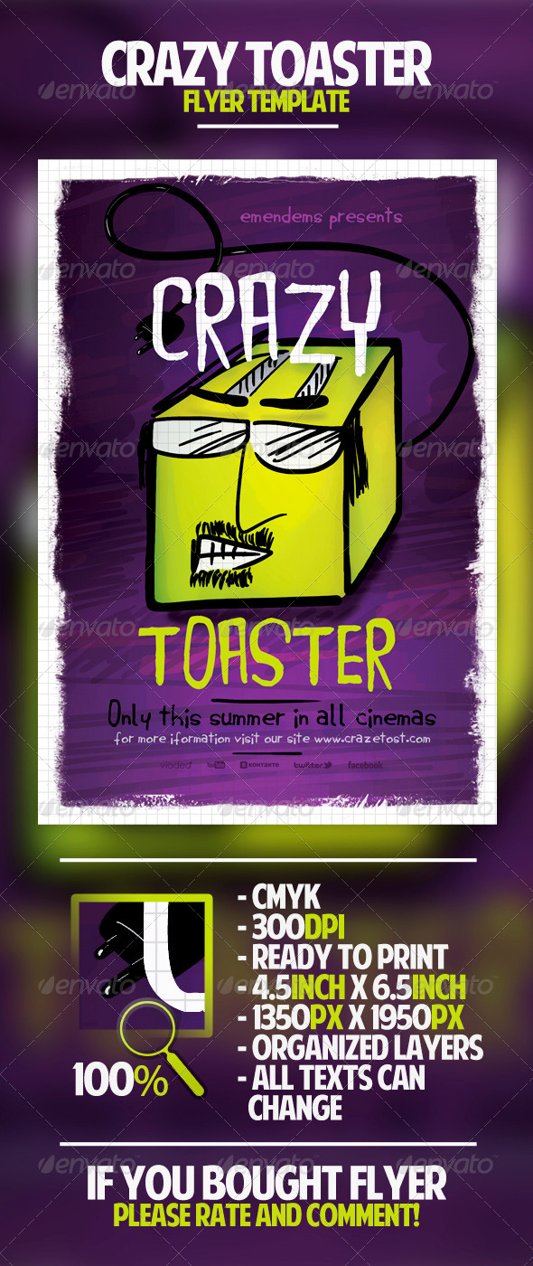 Crazy Toaster Flyer Template - Miscellaneous Events