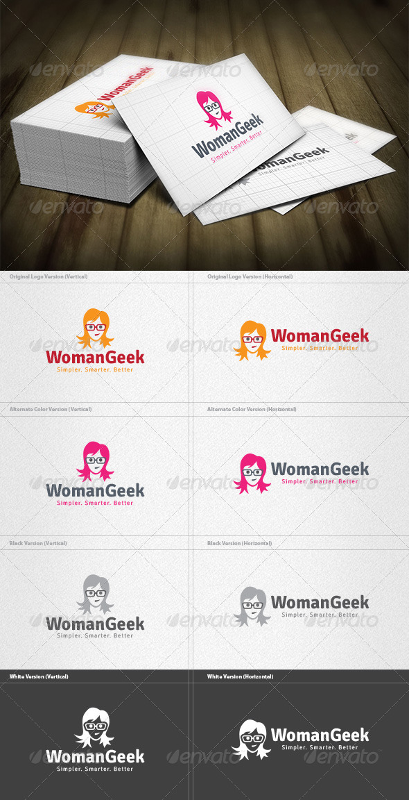 Woman Geek Logo - Humans Logo Templates