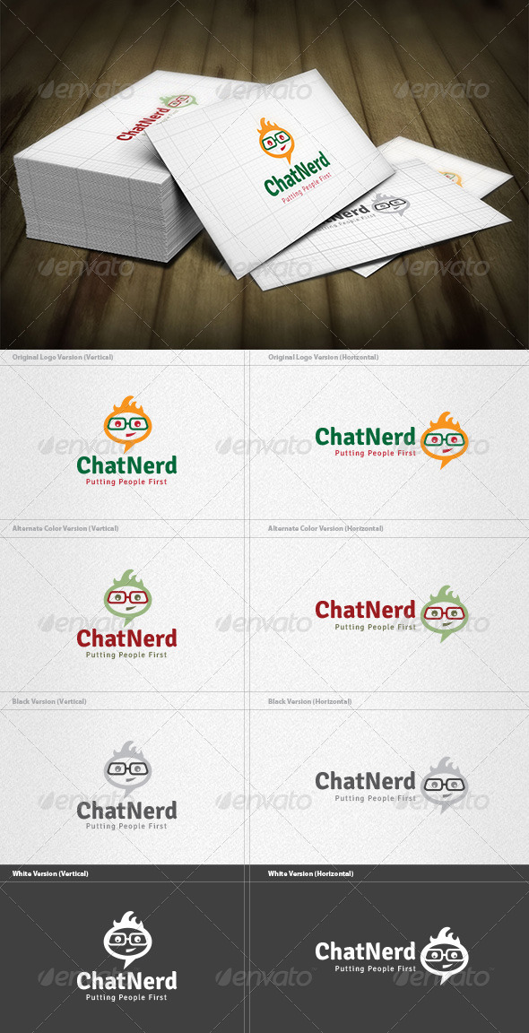 Chat Nerd Logo - Humans Logo Templates