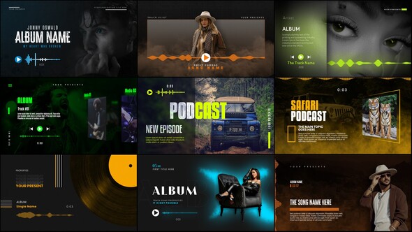 Podcast & Album Cover Video Displays template preview
