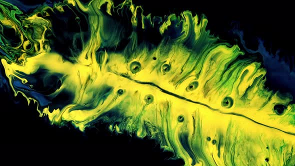 Acrylic Fluid Yellow Green Background Macro Texture alt