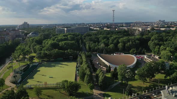 Sports Ground and Sports Complex in the City's Gorky Park in Minsk.Soccer Field and Hockey Complex alt