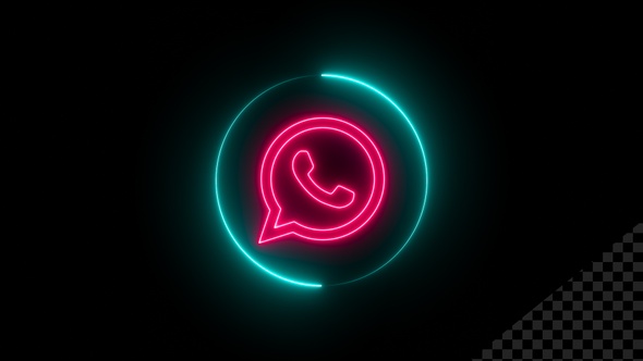Colorful Neon Whatsapp Icon Motion Graphics Videohive