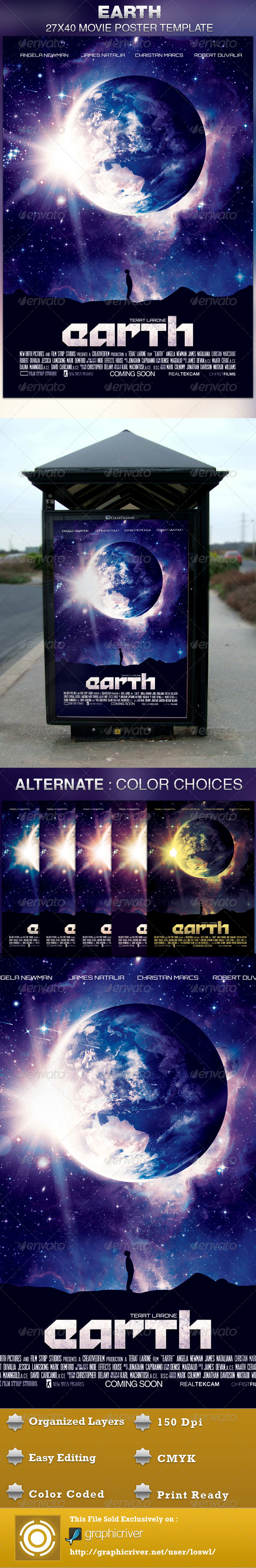 Earth Movie Poster Template - Church Flyers