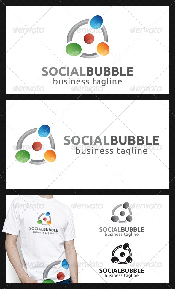 Social Bubbles Logo Template - Vector Abstract
