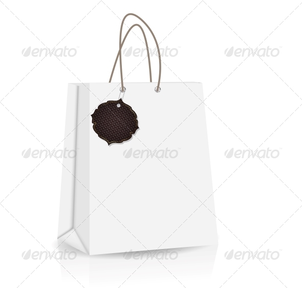 Empty Shopping Bag with Label - Retail Commercial / Shopping