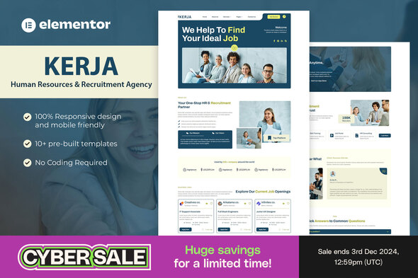 Kerja - Human Resources & Recruitment Agency Elementor Template Kit