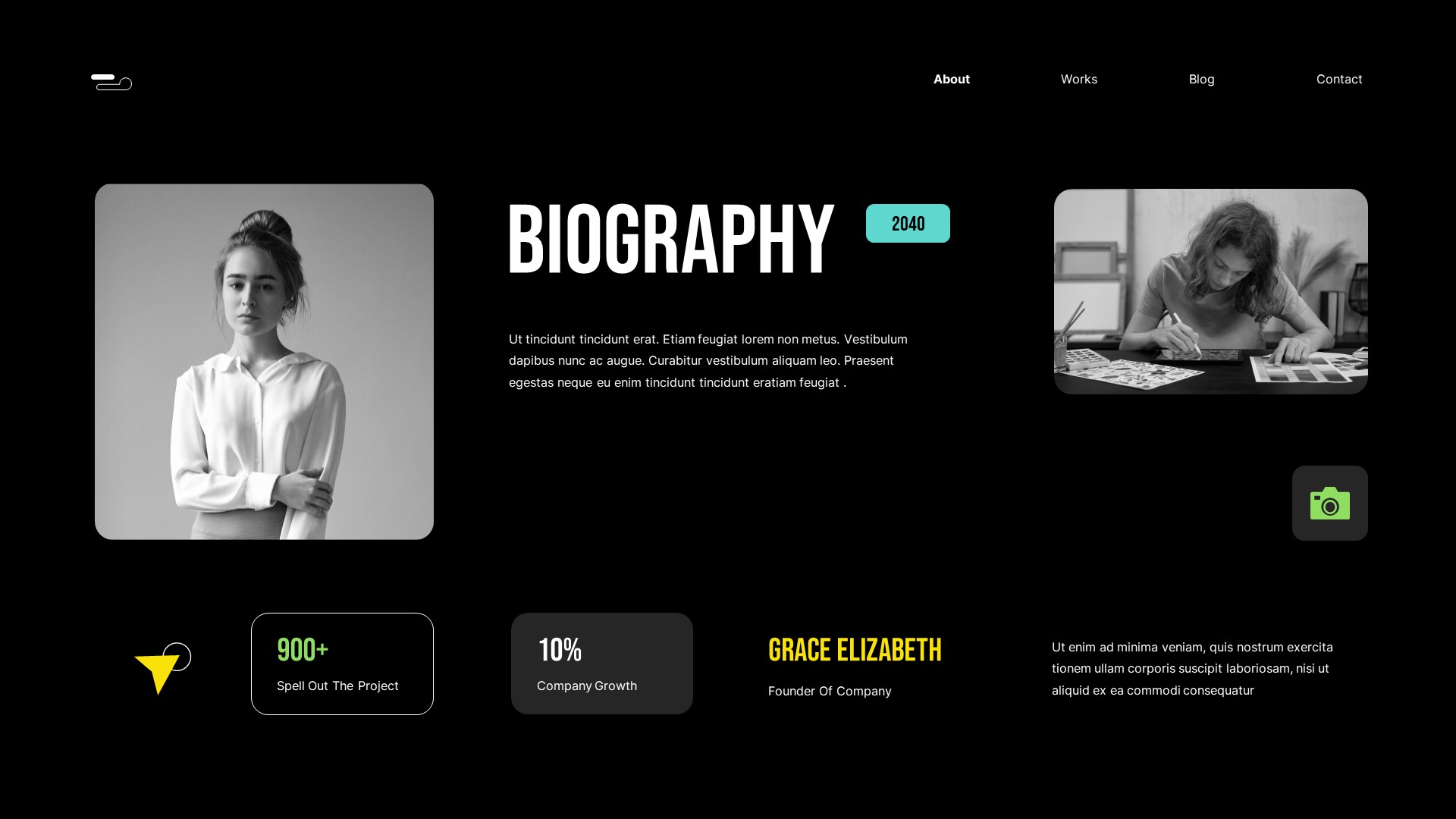 Black Yellow Green Modern Creative Portfolio Keynote Presentation ...