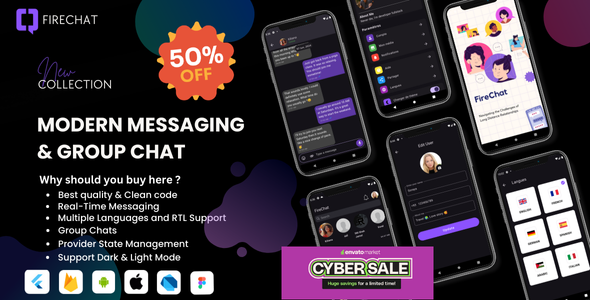 FireChat - Flutter Modern Messaging & Flutter  Group Chat & Flutter Full Application