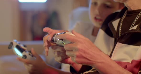 Video Game Controller Hands Man Boy Points Hand Way Control Hero alt