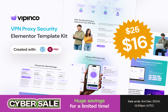 Vipinco - VPN Proxy Security Elementor Pro Template Kit