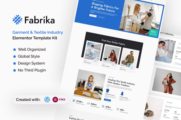 Fabrika - Garment & Textile Industry Elementor Template Kit