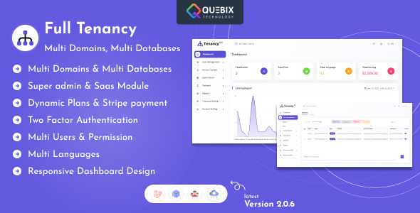 Full Tenancy - Domains, Database, Users, Role, Permissions & Settings