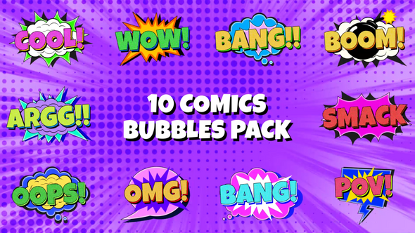 Comic Bubbles Pack Openers template preview