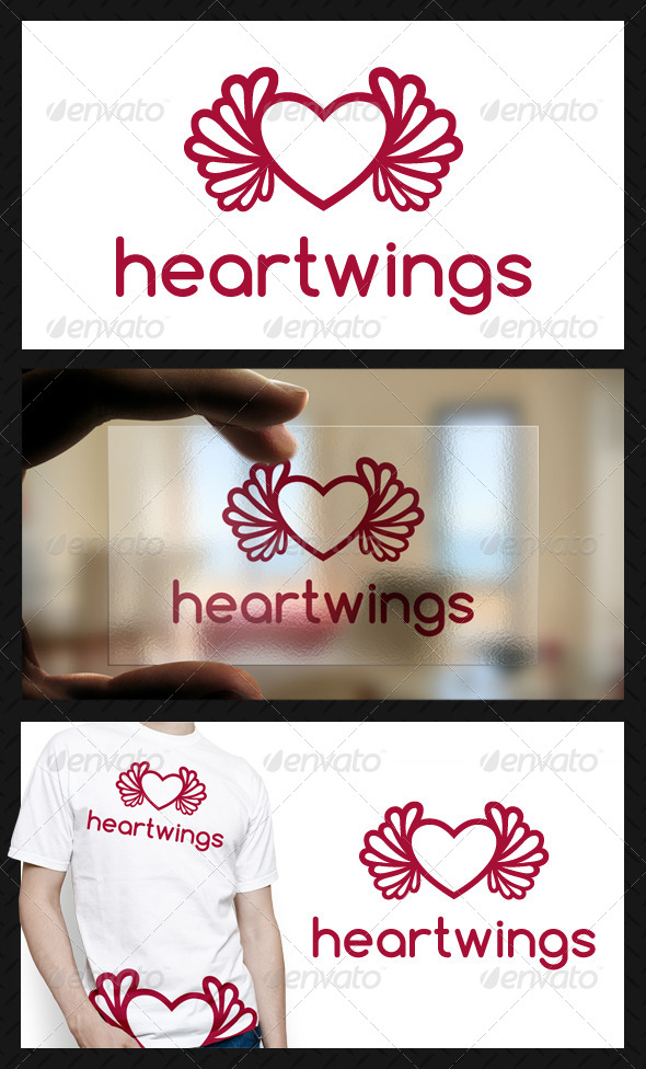 Heart Wings Logo Template - Symbols Logo Templates