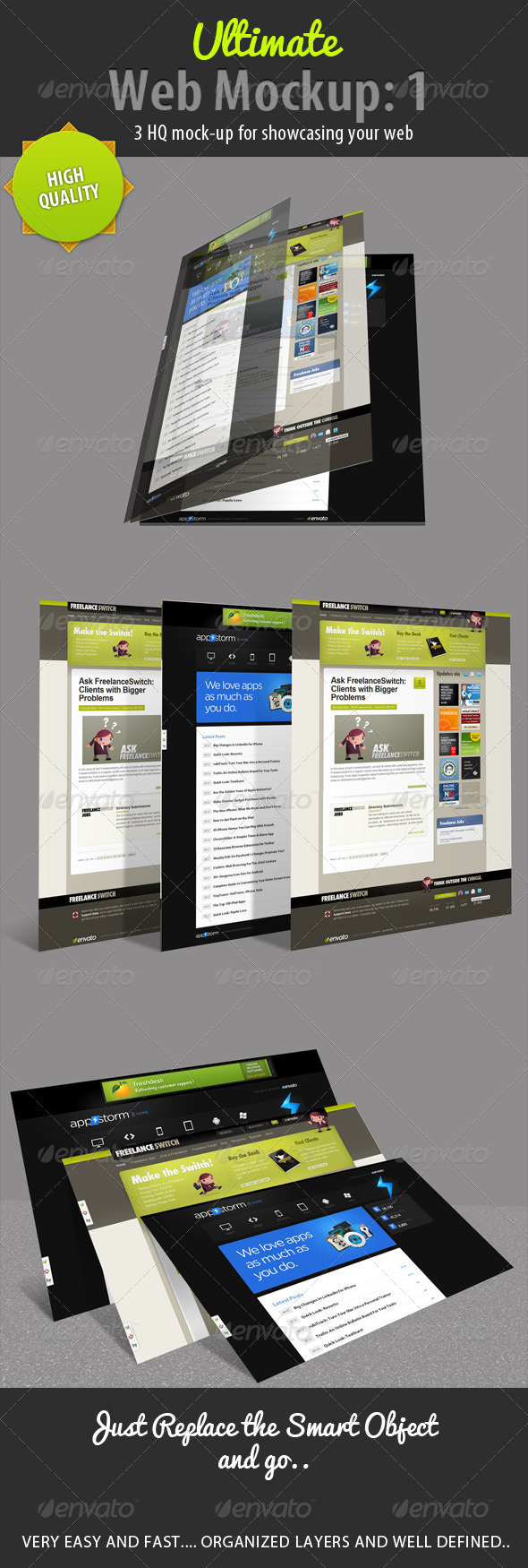Ultimate Web Mockup Pack 1 - Miscellaneous Product Mock-Ups