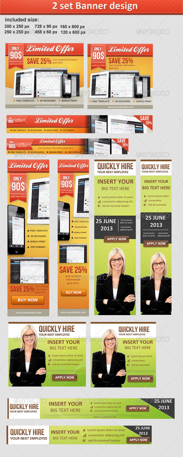 2 Banner Sets - Banners & Ads Web Elements