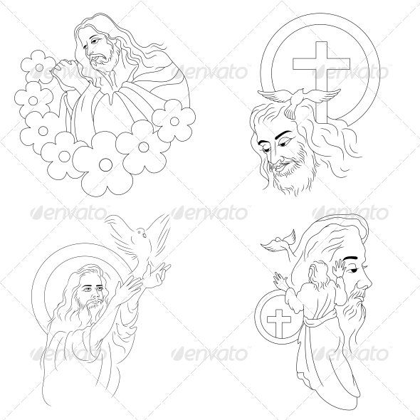 Jesus Religious Vector Designs Pack - Religion Conceptual