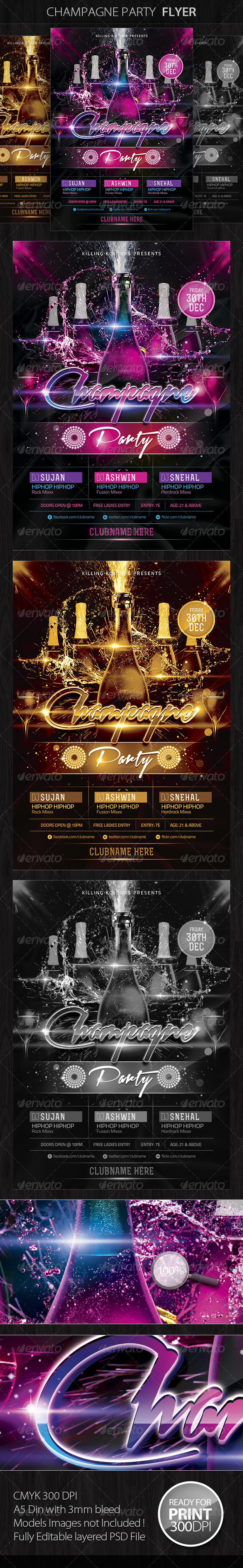 Champagne Party Flyer - Clubs & Parties Events