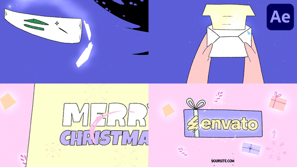 Christmas Letter Logo Opener for After Effects Openers template preview
