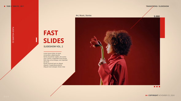 The Slideshow Video Displays template preview