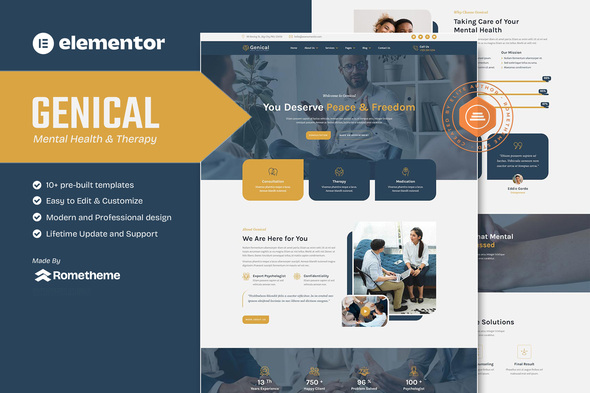 Genical - Mental Health & Therapy Elementor Template Kit