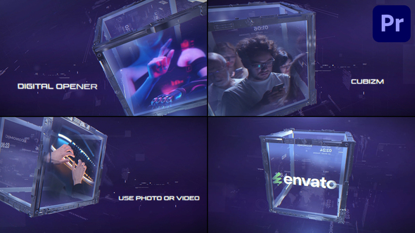 Digital Opener Cubizm for Premiere Pro Premiere Pro template preview