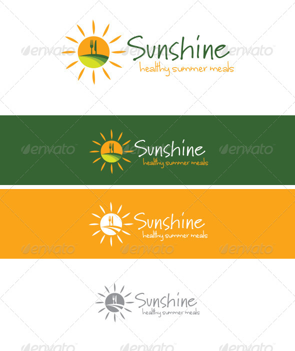 Sunshine - Healthy Meals - Food Logo Templates