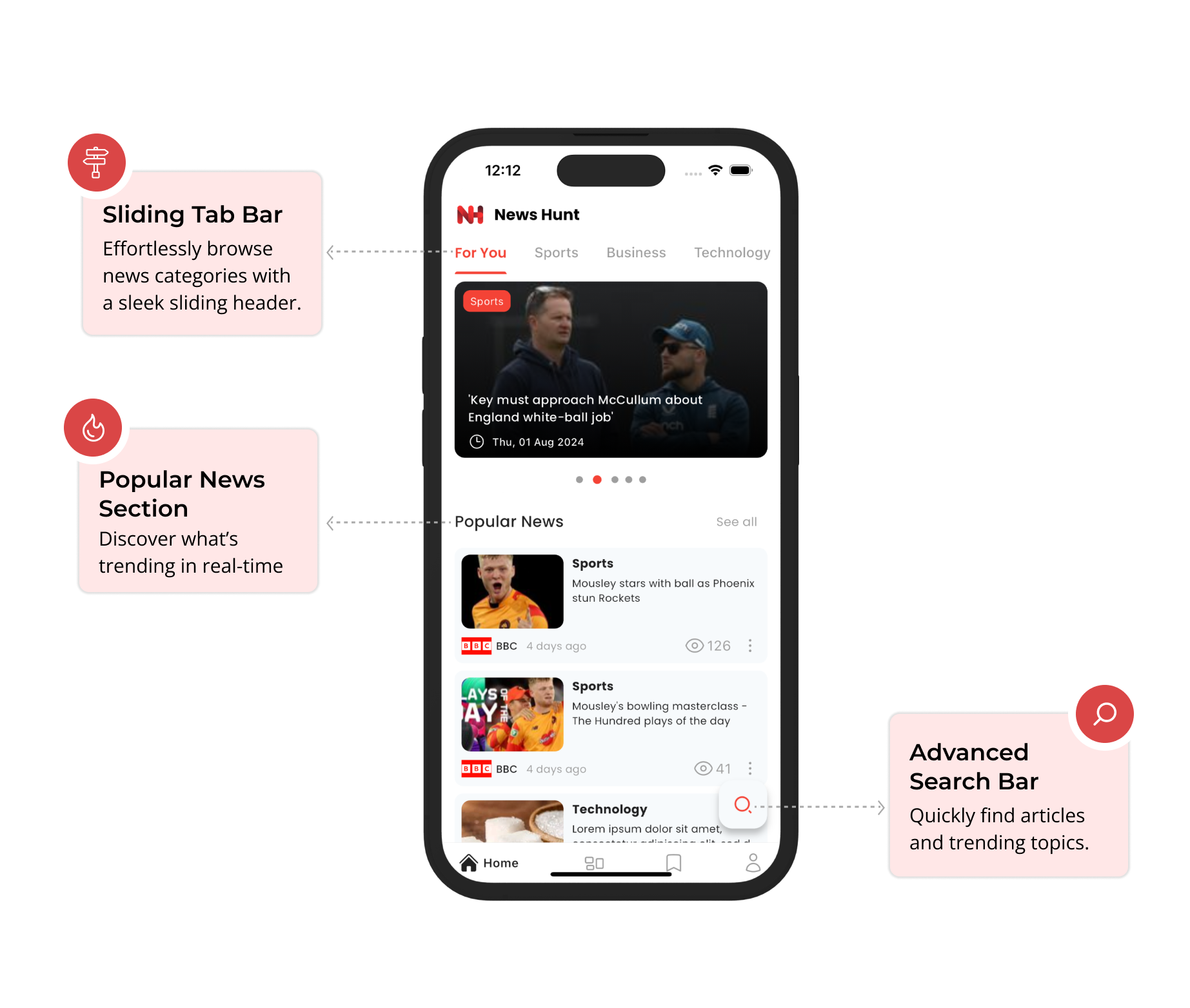News Hunt - Flutter News app for Android and iOS with Laravel Admin Panel  by infinitietech