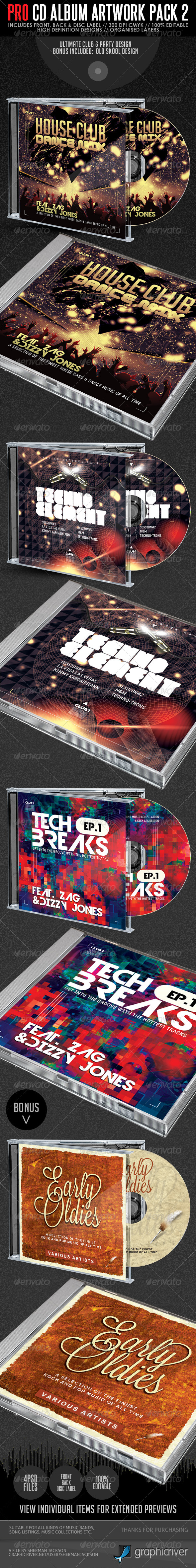 Pro CD Artwork Bundle Package V.2 - CD & DVD Artwork Print Templates
