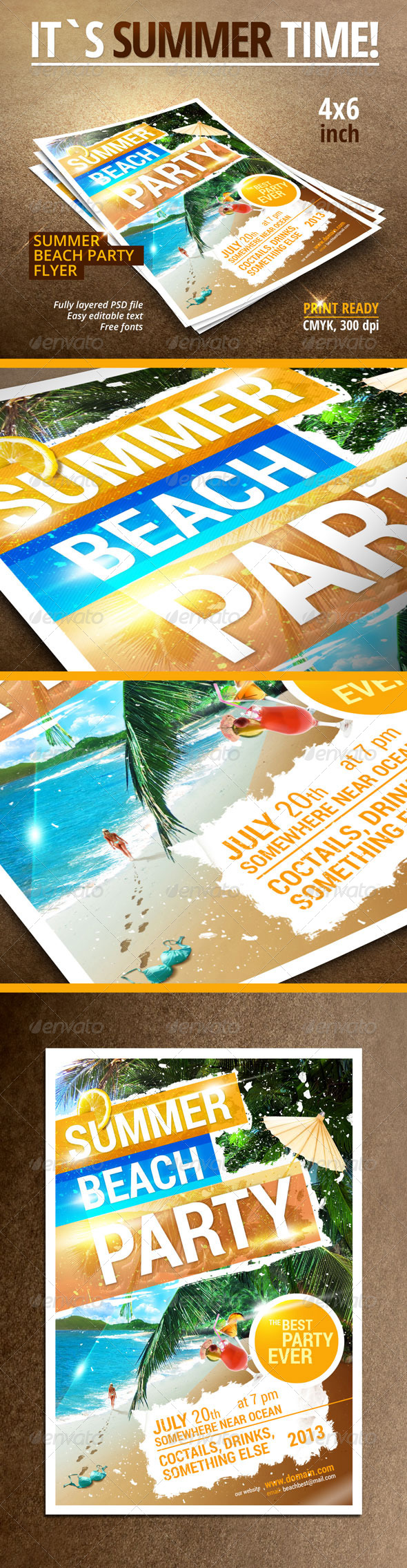 Summer Beach Party flyer - Clubs & Parties Events