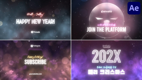 Xmas And New Year Typography for After Effects Titles template preview