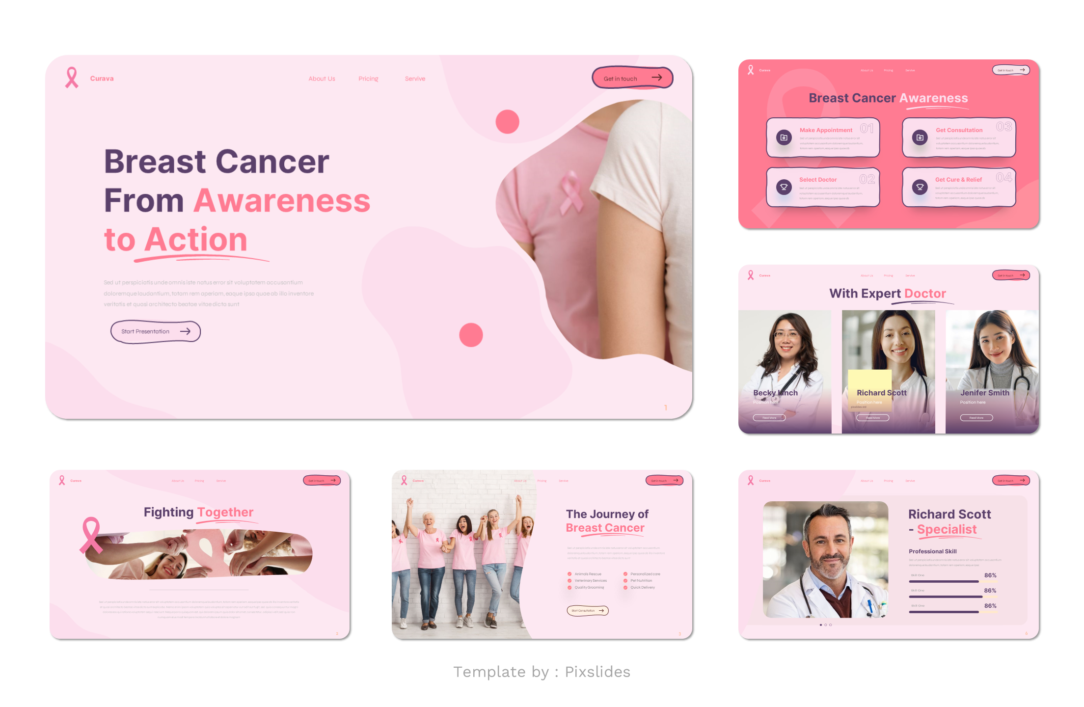 Curava - Breast Cancer PowerPoint Presentation Template, Presentation ...