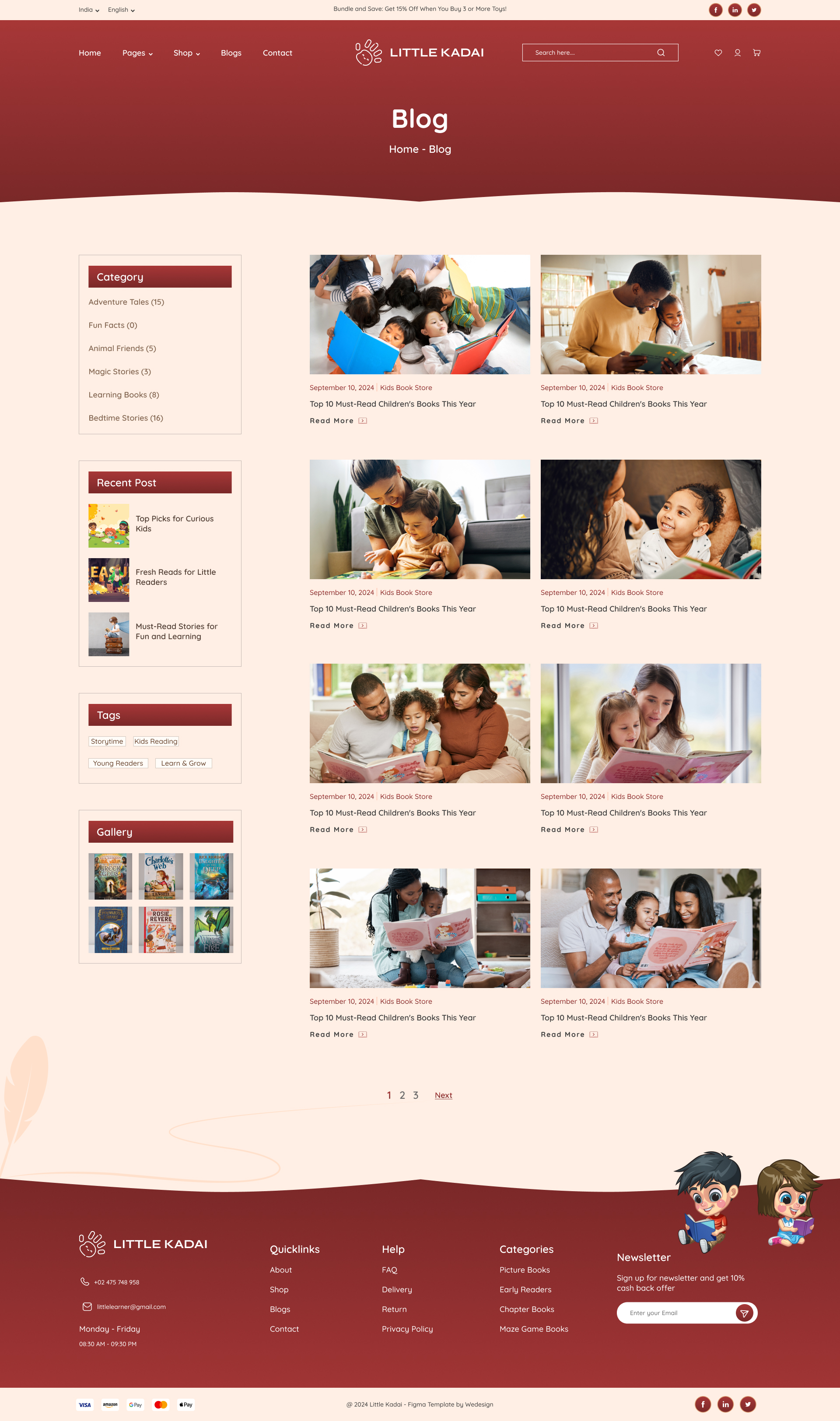 Littlekadai Kids Education Toys Figma Template by venusweb