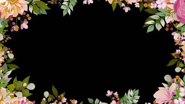 Floral Frame with Transparency - 2 Clips