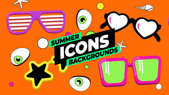 Summer Icons Backgrounds Elements template preview