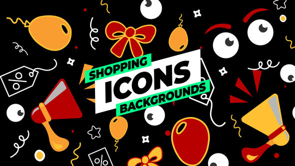Shopping Icons Backgrounds Elements template preview