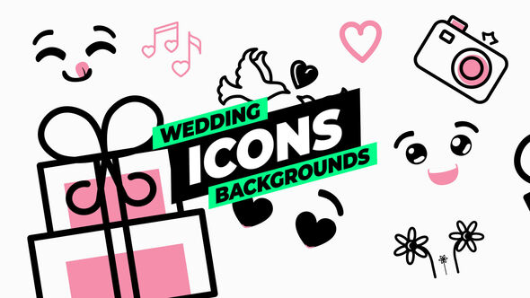 Wedding Icons Backgrounds Elements template preview