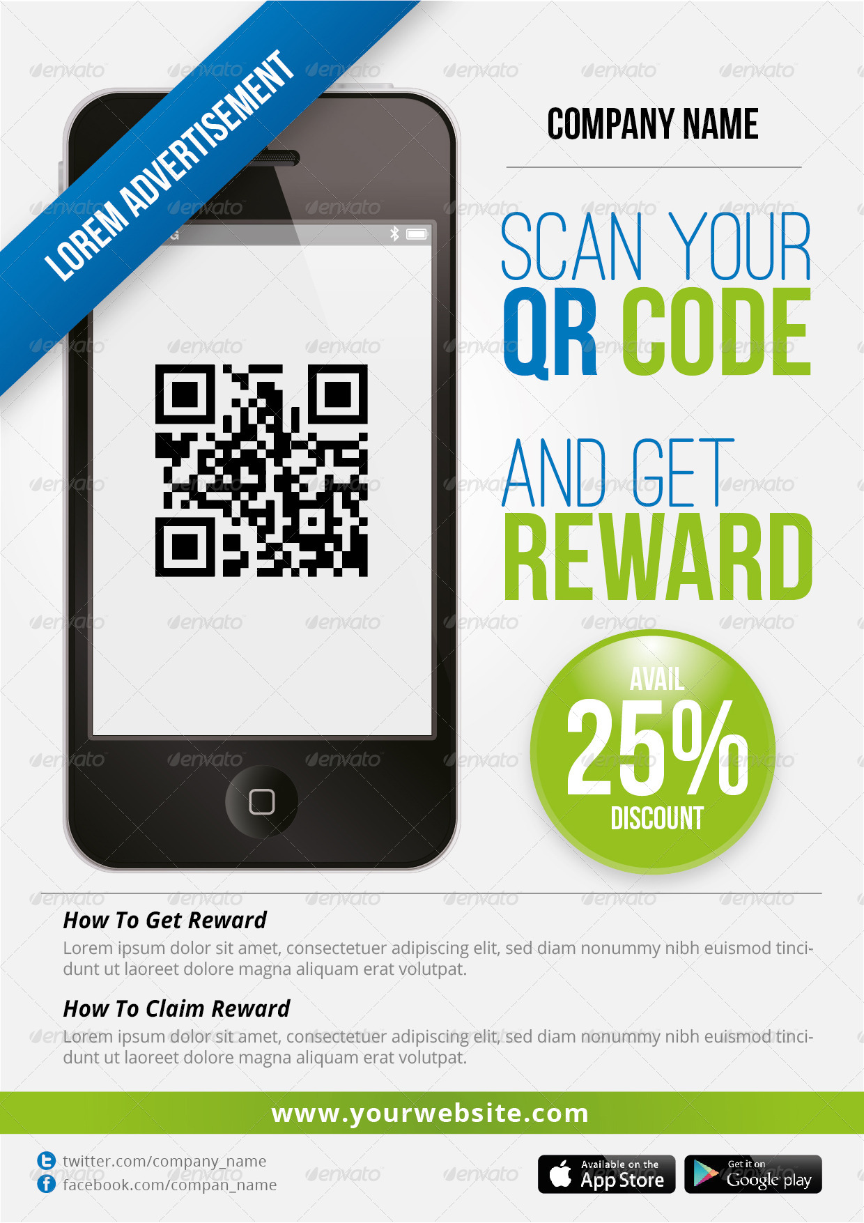 QR Advertisement & Promotion Poster, Print Templates | GraphicRiver