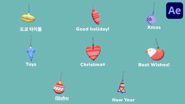 Christmas Toys Icons for After Effects Titles template preview