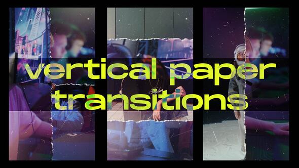 Vertical Rip Paper Transitions Elements template preview