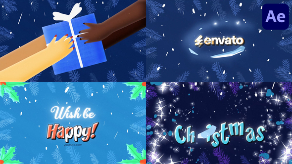 Christmas Gift Logo Opener | After Effects Openers template preview