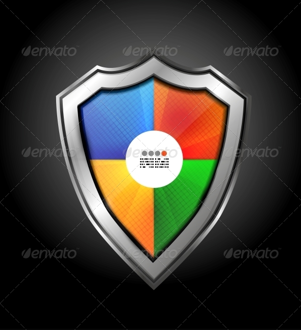 Colorful Protection Shield - Web Elements Vectors