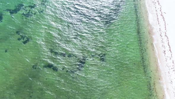 Sunlit Waters Of Blue Sea Along White-sand Beach On A Sunny Summer Day In Edgartown, Massachusetts. alt