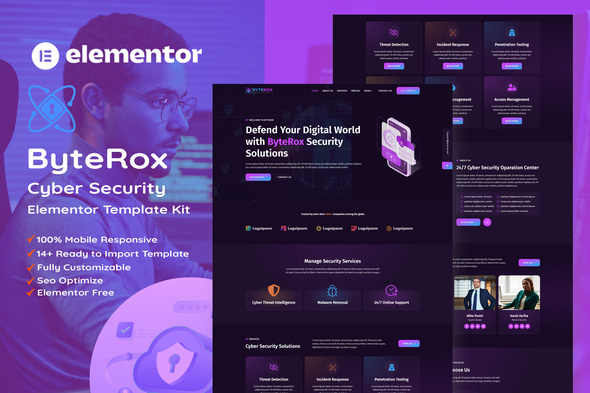 ByteRox - Cyber Security Elementor Template Kit