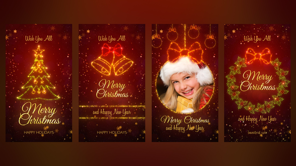 Christmas Greetings Instagram Stories Openers template preview