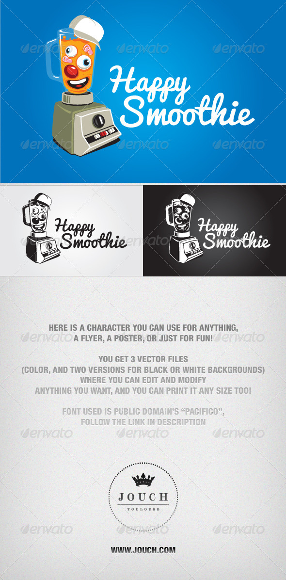 Happy Smoothie Vector Character - Characters Vectors