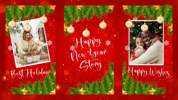 Merry Christmas and Happy New Year Instagram Openers template preview
